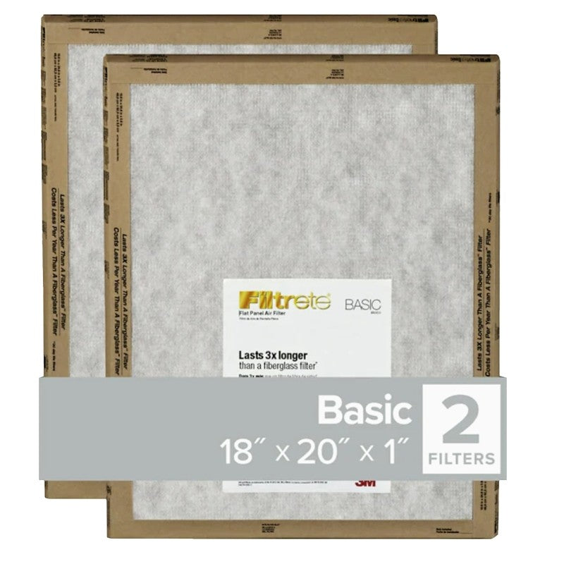 Filtrete FPL45-2PK-24 Air Filter, 20 in L, 18 in W, 2 MERV, For: Air Conditioner, Furnace and HVAC System (Pack of 24)