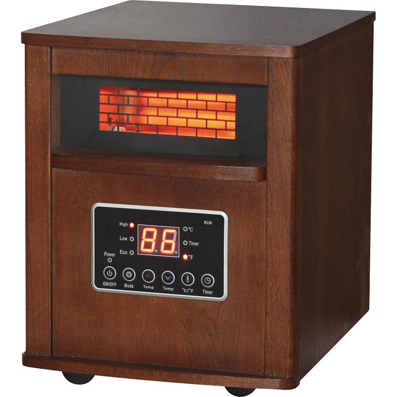 Comfort Glow QEH1410/DH2000C Electric Heater, 15 A, 120 V, 1500 W, 5120 Btu, 1000 sq-ft Heating Area, Chestnut