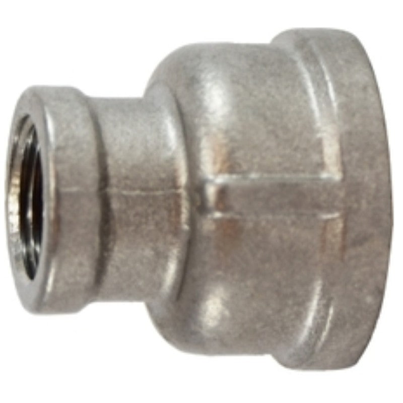 Midland Industries 62442 Reducing Pipe Coupling, 1 x 3/4 in, Stainless Steel, 300 psi Pressure