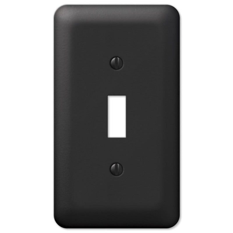 Amerelle Devon Series 935TBK Wallplate, 1-Toggle, 5 in L, 2-13/16 in W, 1-Gang, Steel, Black (Pack of 6)