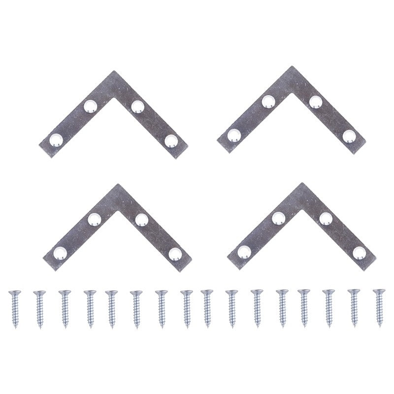 ProSource FC-Z02-C4PS Corner Brace, 2 in L, 2 in W, 3/8 in H, Steel, Zinc-Plated, 1.6 mm Thick Material