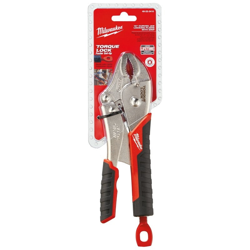 Milwaukee Torque Lock 48-22-3410 Locking Plier, 10 in OAL, 2 in Jaw Opening, Black/Red Handle, Comfort-Grip Handle