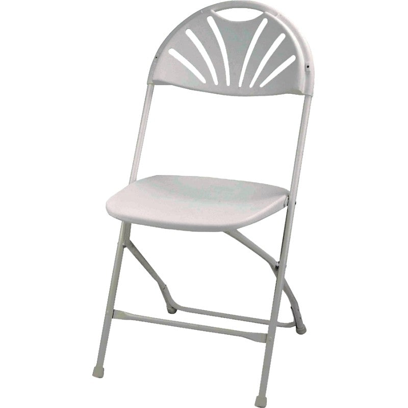 Simple Spaces CHR-017-1 Folding Chair, 15-5/8 in OAW, 21 in OAD, Steel Frame, White (Pack of 4)