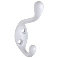 Heavy Duty Upscale Coat And Hat Hook White 3-1/2 Inch