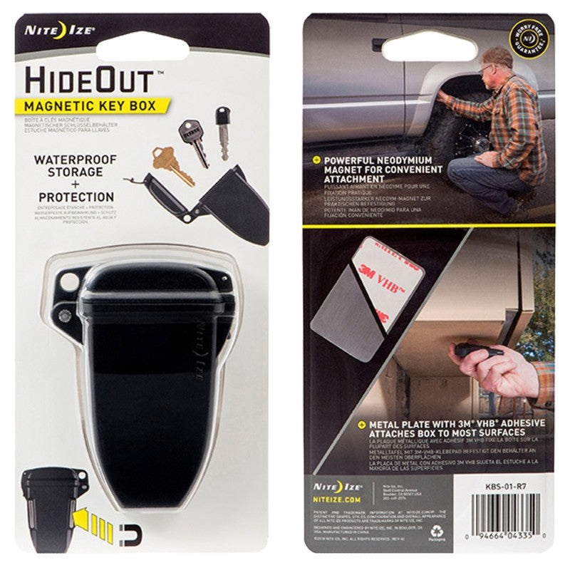 Nite Ize HideOut Series KBS-01-R7 Magnetic Key Box, Black, 2.44 in W, 0.84 in H, 3-1/2 in D