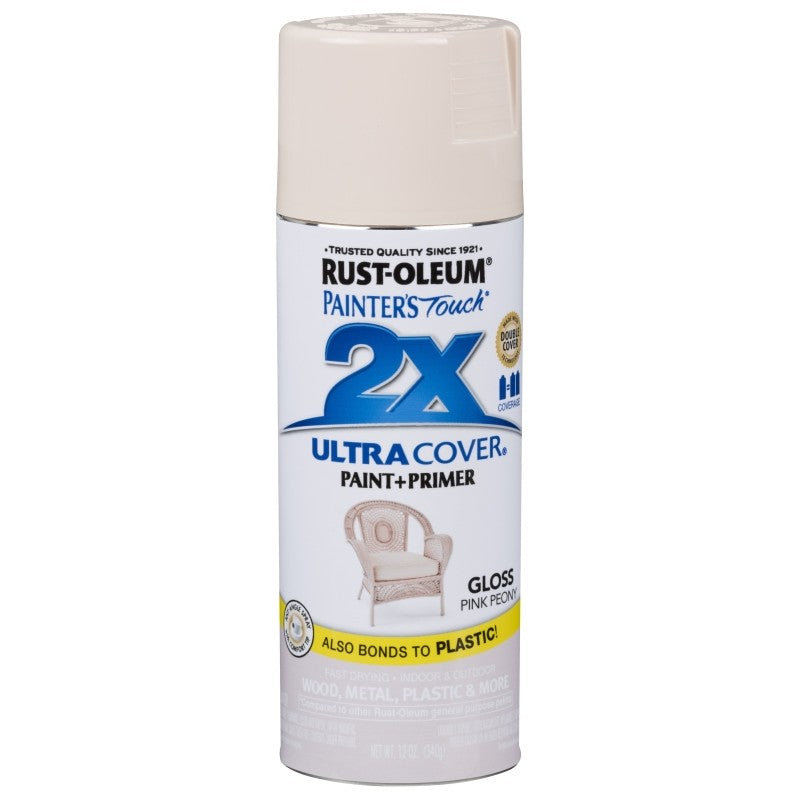 Rust-Oleum 329198 Spray Paint, Gloss, Pink Peony, 12 oz, Can