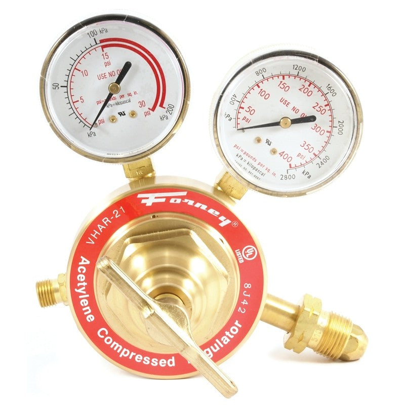 Forney 87101 Acetylene Regulator, 2-1/2 in Connection