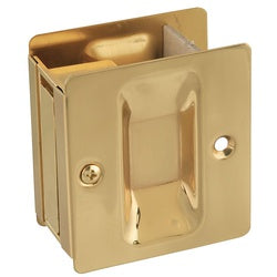 Passage Notched Pocket Door Pull Polished Solid Brass (POS)