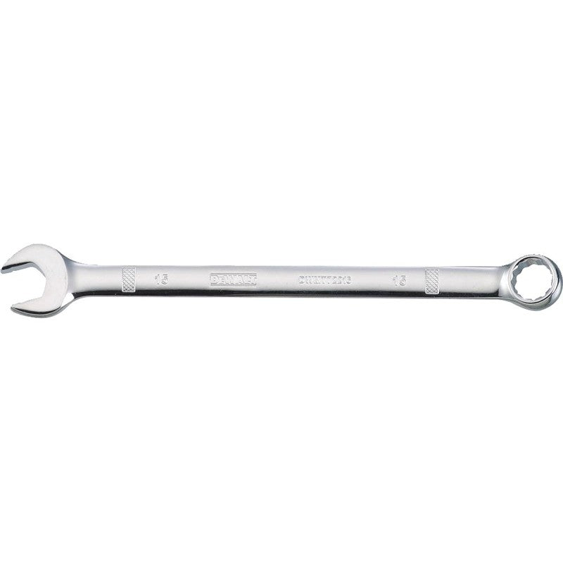 DEWALT DWMT72216OSP Combination Wrench, Metric, 15 mm Head, 7-7/8 in L, 12-Point, Chrome, Comfort-Grip Handle