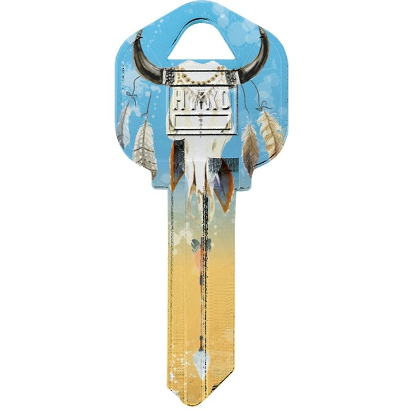 Hy-Ko 16010KW1-29 Key Blank, Painted Skull, Brass, Nickel, For: Kwikset KW1 Keyways, KW1-29 Key Number (Pack of 10)