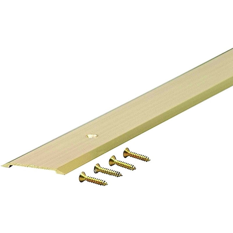 M-D 09563 Saddle Threshold, 36 in L, 1-3/4 in W, Aluminum, Bright Gold