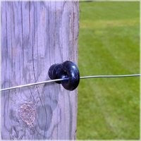 Zareba IWSIRB-Z Series Screw-In Ring Insulator, For: Wood Posts, 9 to 22 ga Fence Wire, Aluminum/Polywire/Steel, Black