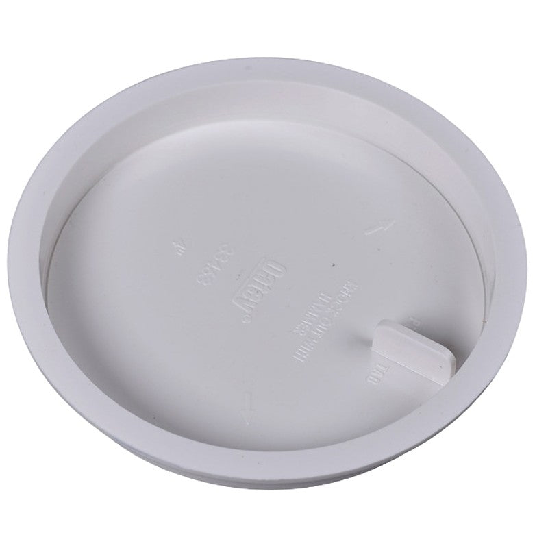 Oatey Knock-Out 39103 Test Cap with Barcode, 4 in Connection, ABS, White