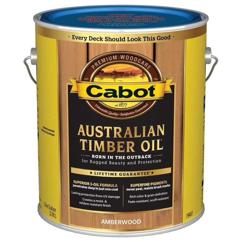 Cabot 19400 Series 140.0019457.007 Timber Oil, Amberwood, Liquid, 1 gal, Can (Pack of 4)