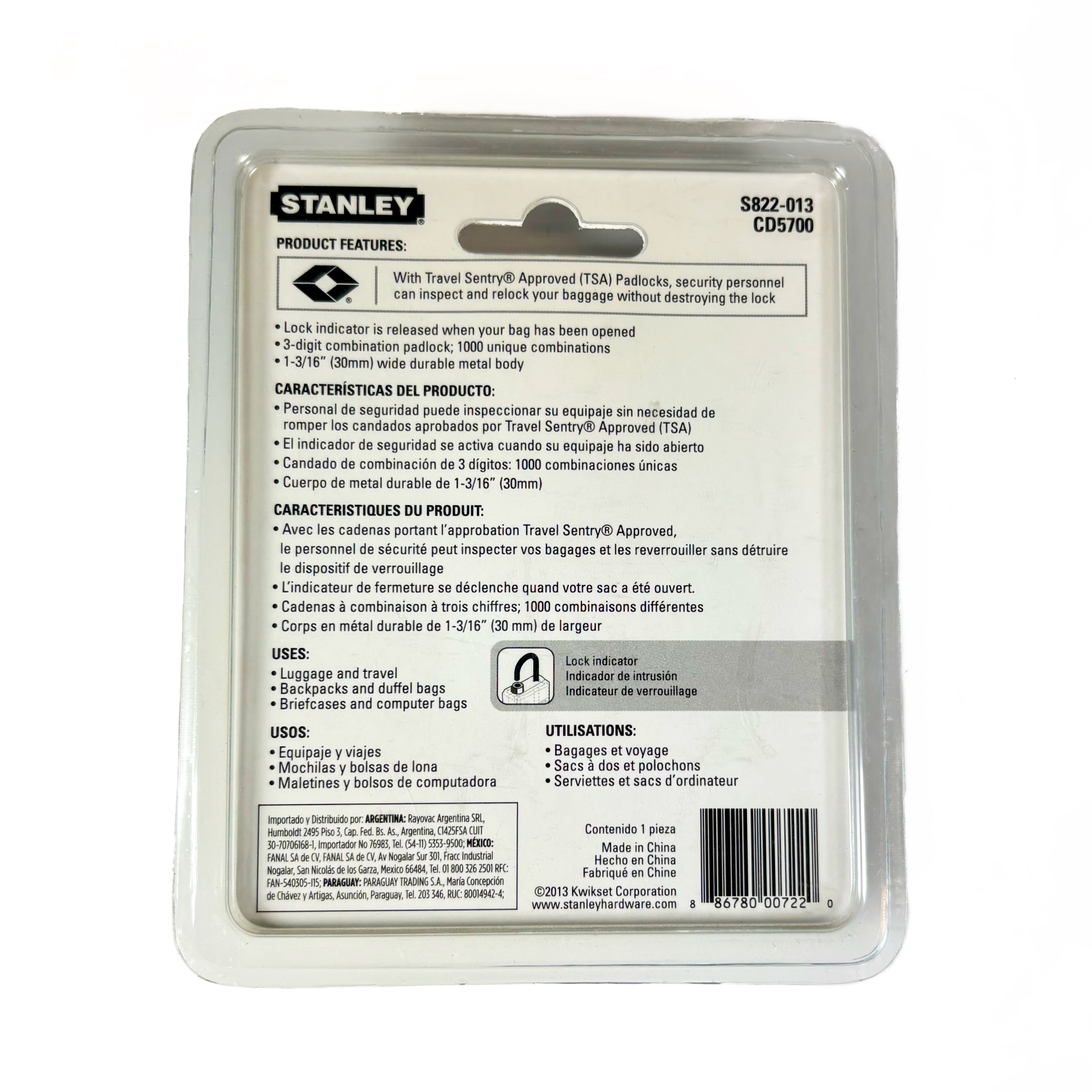 Tsa Approved 3 Digit Luggage Padlock 1-3/16 Inch (30MM) Wide Yellow