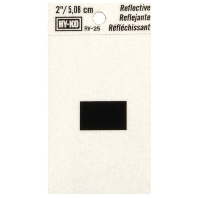 Hy-Ko RV-25/- Reflective Sign, Character:-, 2 in H Character, Black Character, Silver Background, Vinyl (Pack of 10)