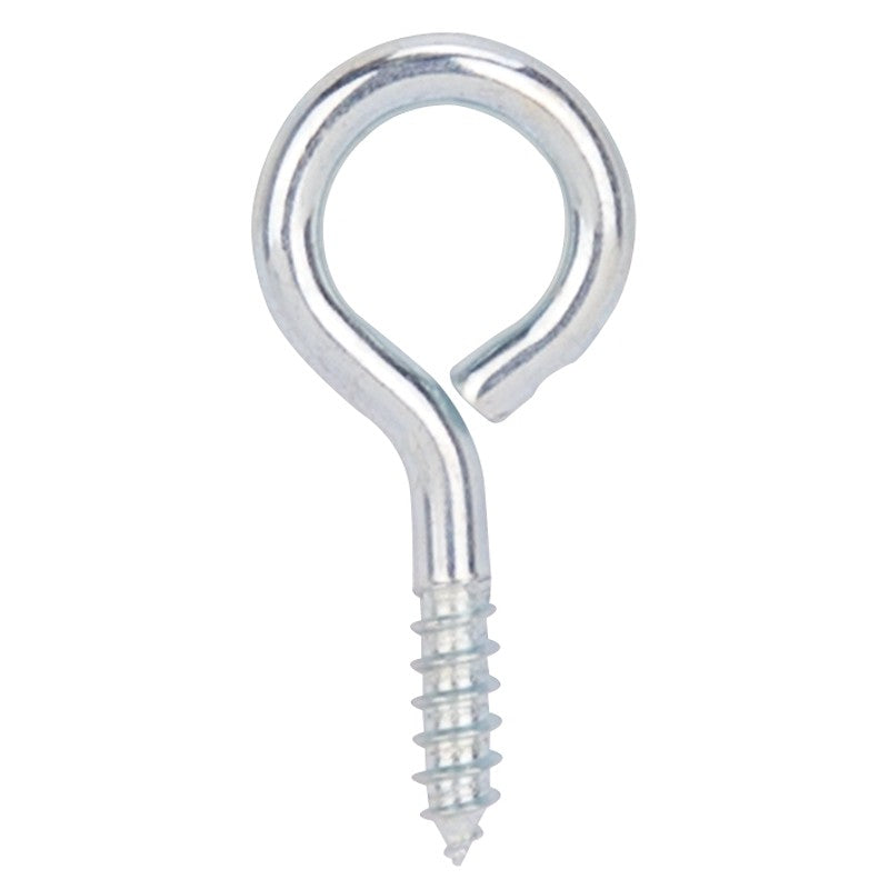 ProSource LR-222-PS Screw Eye, 2.5 mm Dia Wire, 3 mm Thread, 11/32 in L Thread, 1-1/8 in OAL, Steel, Zinc