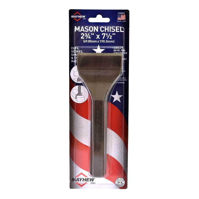 Mayhew 35802 Mason Chisel, 2-3/4 in W Blade, 7-1/2 in OAL