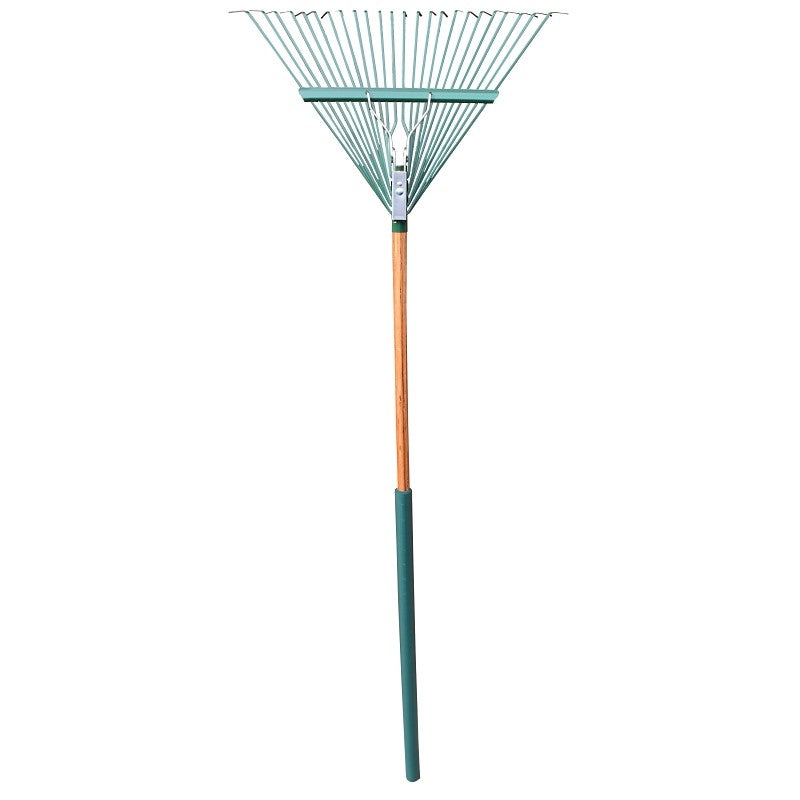 Rugg DS24-54C Deluxe Springback Rake, 24 in L Head, Steel Tine, 54 in L Handle