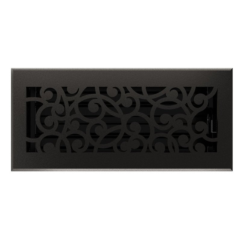 Imperial Wonderland Series RG3374 Decorative Floor Register, 4 in L, 10 in W, Steel, Matte Black