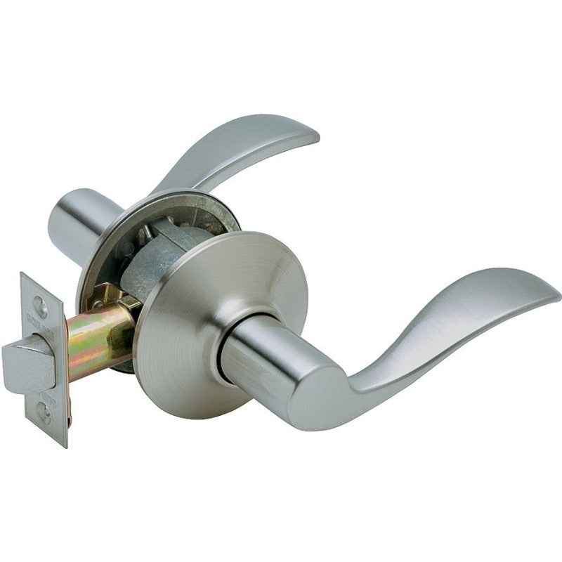 Schlage Accent Series F10 ACC 619 Passage Lever, Mechanical Lock, Satin Nickel, Metal, Residential, 2 Grade