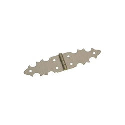 Decorative Hinges 5/8 By 2-3/4 Inch Antiqued Solid Brass Finish 2 Pack
