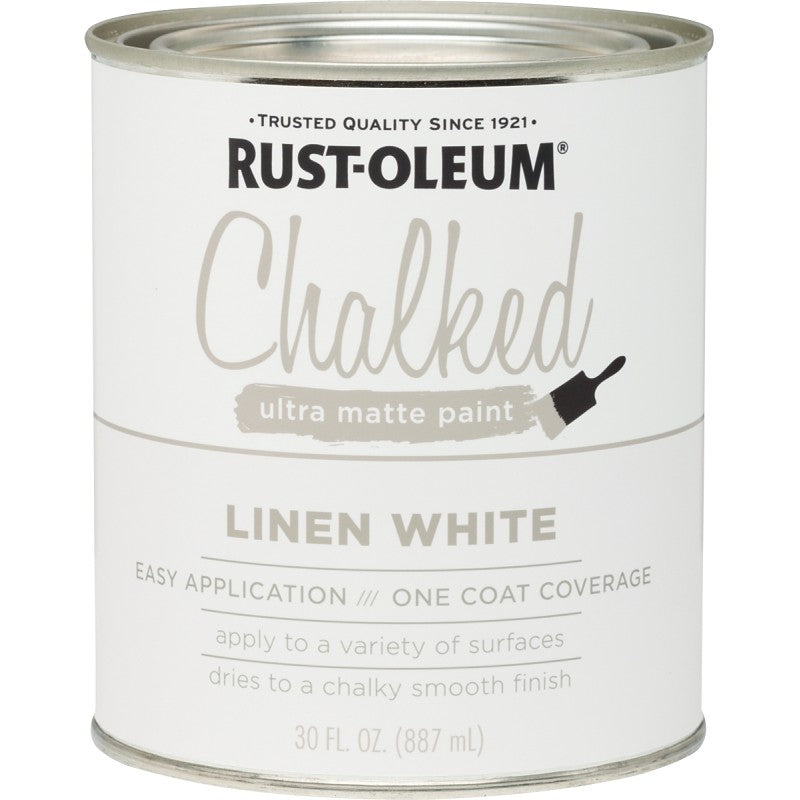 Rust-Oleum 285140 Chalk Paint, Ultra Matte, 30 oz, Linen White (Pack of 2)