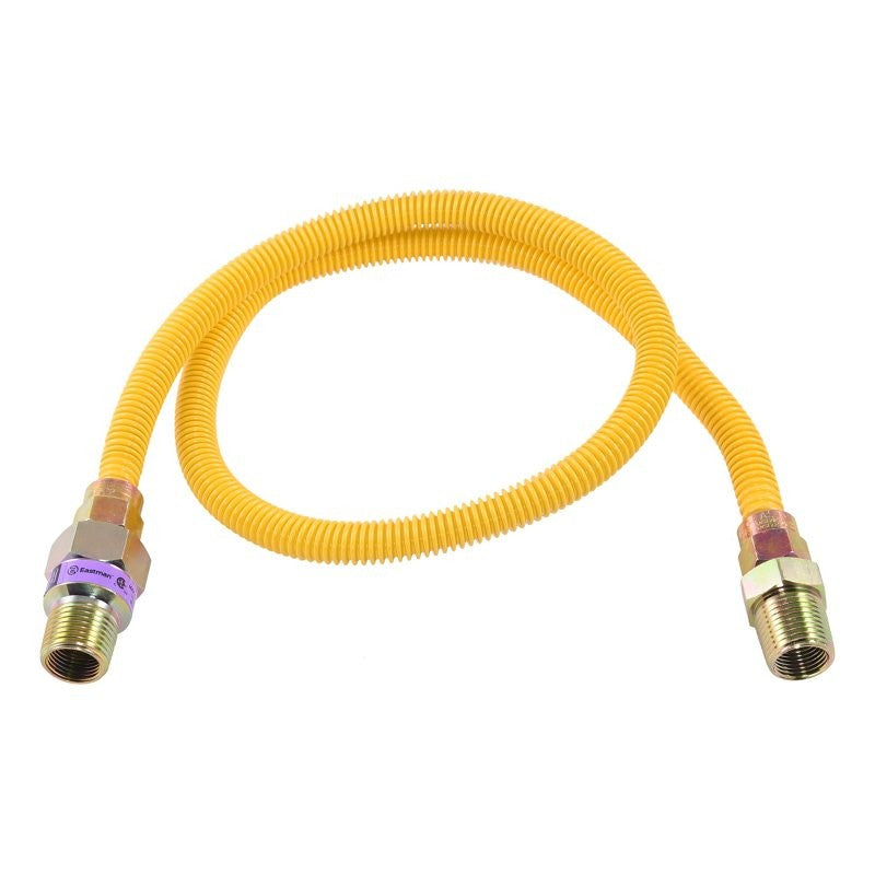 Eastman 10YE50V036B Gas Connector, 1/2 in, MIP, Stainless Steel, Epoxy-Coated, 36 in L, 3/8 in OD