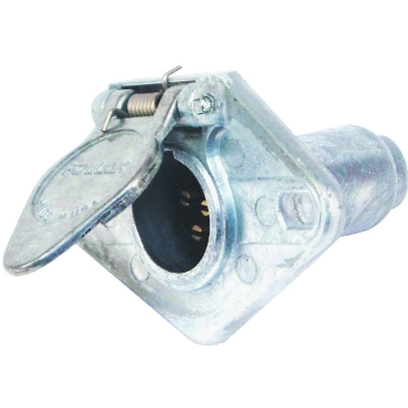US Hardware RV-495C Trailer Connector, 6-Pole, Male Contact, Zinc