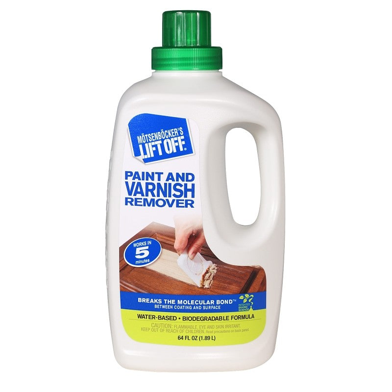 Motsenbocker's Lift Off 41164 Paint and Varnish Remover, Liquid, Mild, Clear, 64 oz, Bottle (Pack of 4)