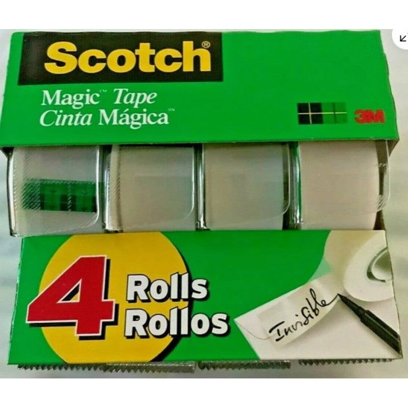 Scotch Magic 3105 Transparent Tape, 300 in L, 3/4 in W, Plastic Backing