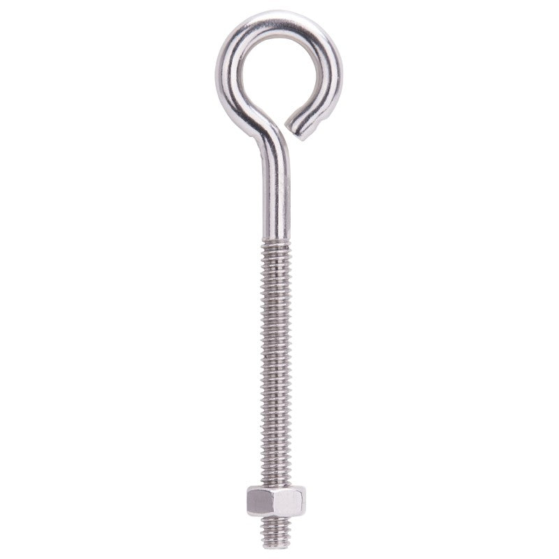 ProSource LR295 Eye Bolt, 6 mm Thread, Machine Thread, 2-1/4 in L Thread, 15/16 Dia Eye, 182 lb Working Load (Pack of 10)