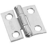 Non-Removable Fixed Pin Narrow Hinges 1 By 1 Inch Zinc Plated Steel 2 Pack