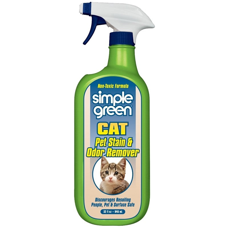 Simple Green 2010000615311 Cat Stain and Odor Remover, Liquid, Citrus, 32 oz