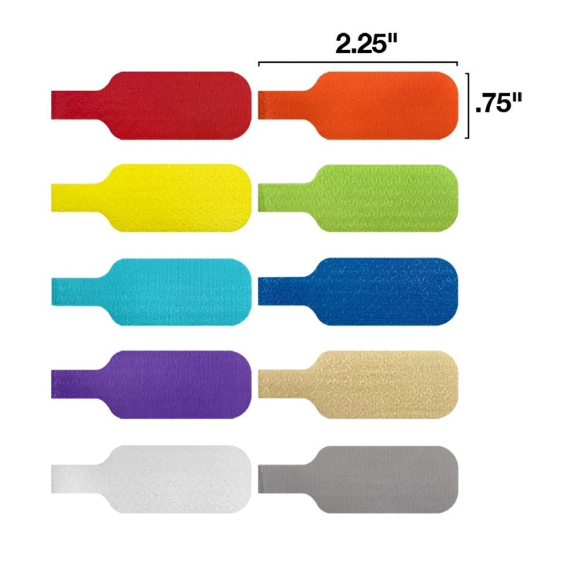 Wrap-It Storage 410-CL-MD-MC Medium Cable Label, 2-1/4 in L, 3/4 in W, Polypropylene, Hook and Loop Attachment
