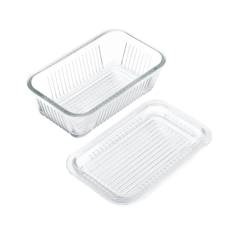 LifeTime 5078594 Multi-Function Butter Dish, Glass, 6-1/2 in L, 4 in W (Pack of 4)