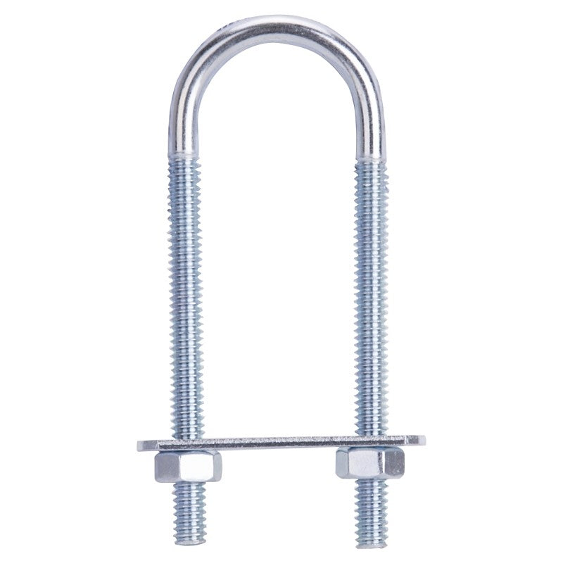 ProSource LR343 U-Bolt, 1/4 in Thread, 2-3/4 in L Thread, Steel, Zinc (Pack of 10)