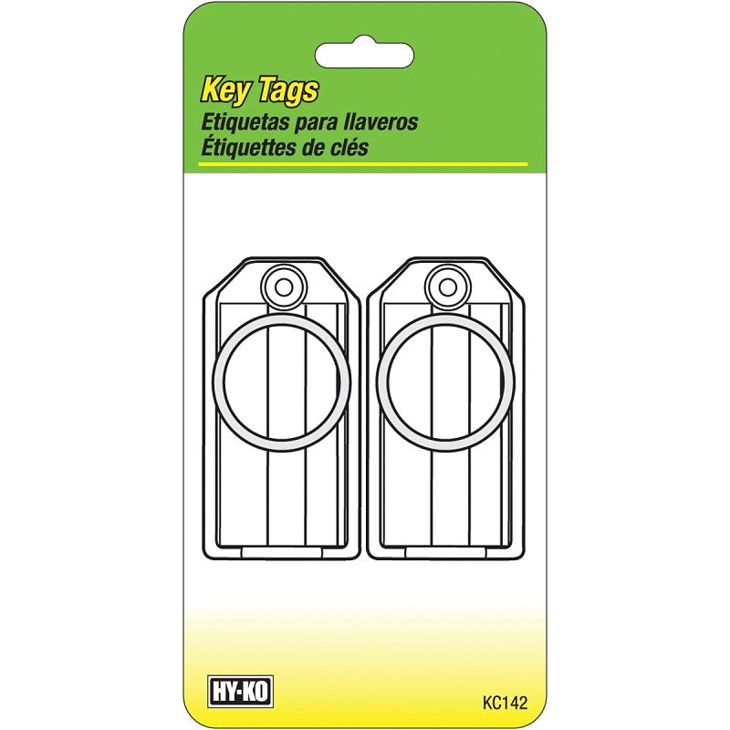 Hy-Ko KC142 Key Identification Tag, 7/8 in Dia x 1-1/8 in W Dimensions, Plastic, 2/PK (Pack of 5)