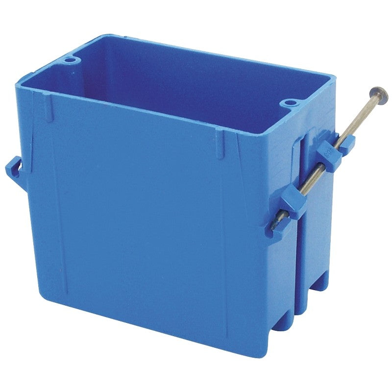 Carlon B120A-UPC Outlet Box, 20 cu-in, 1-Gang, 4-Knockout, PVC, Blue, Captive Nail