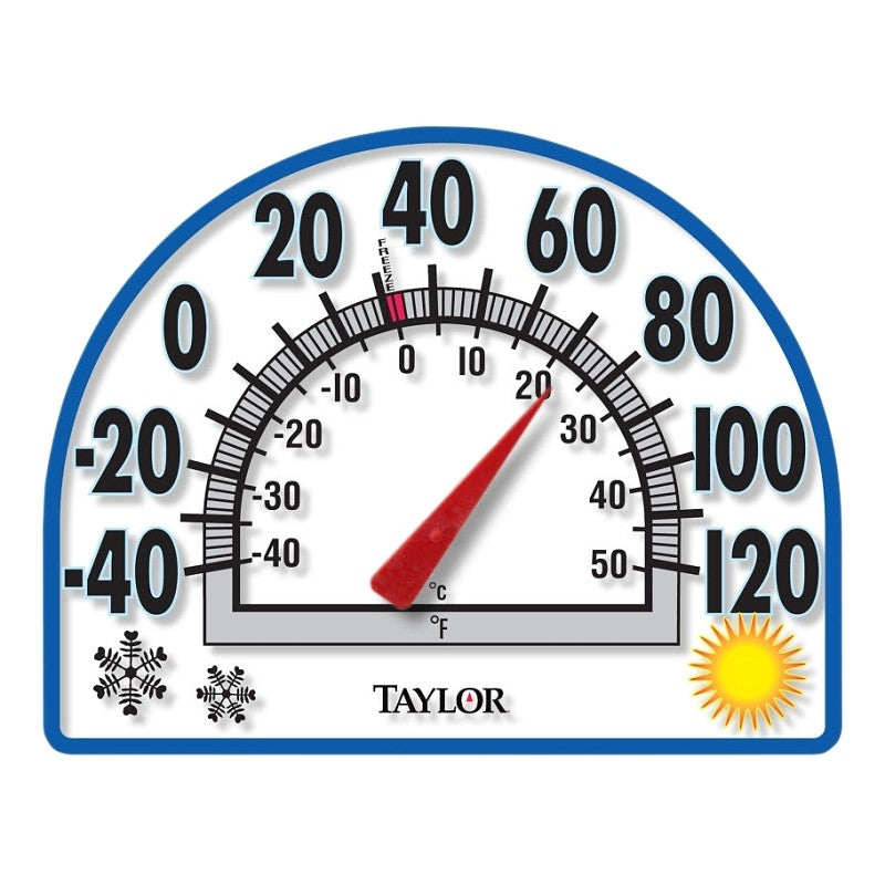 Taylor 5323 Window Cling Thermometer, 7 in Display,-40 to 120 deg F