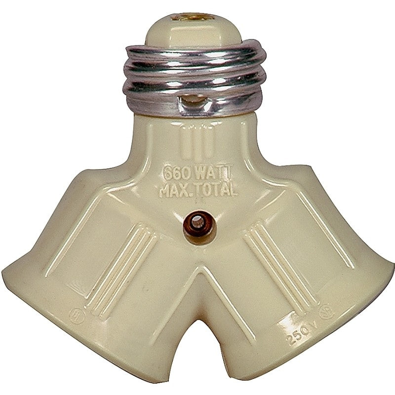 Eaton Wiring Devices 700V-BOX Lamp Holder Adapter, 200 VAC, 660 W, Ivory