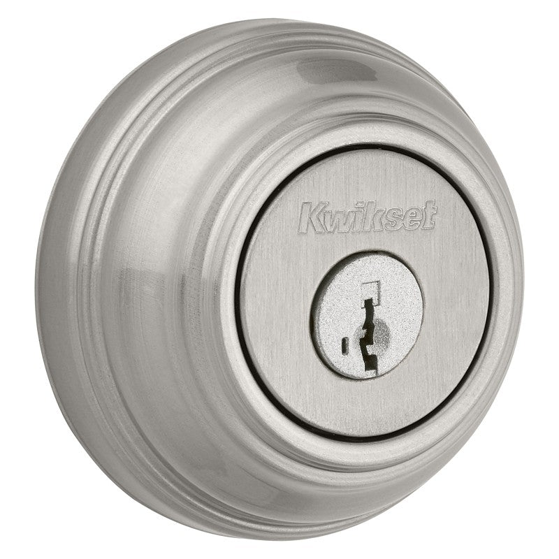 Kwikset 99850-074 Deadbolt, 1 Grade, K4 Key, Metal, Satin Nickel, 2-3/8 to 2-3/4 in Backset, KW1 Keyway