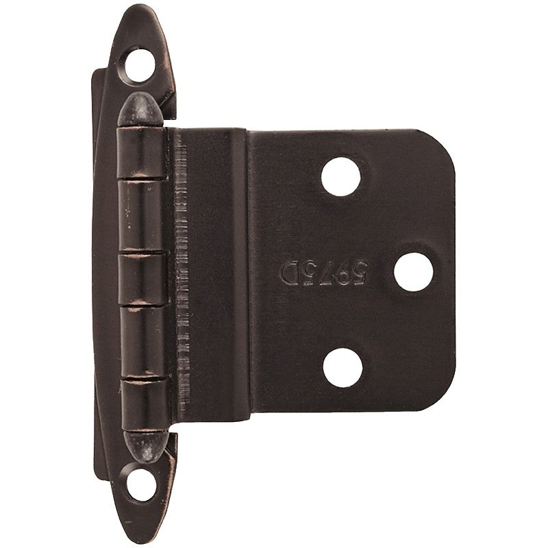 Amerock BPR3417ORB Hinge, 3/8 in Inset, Oil-Rubbed Bronze, 2-3/4 in L x 2 in W, Non-Self Closing Hinge