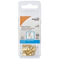 Picture Hangers 5 Pound Brass Finish Steel 10 Pack