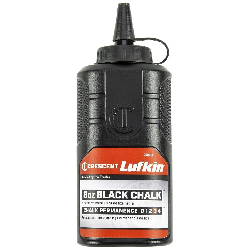 Crescent Lufkin CB08BL Chalk Refill, Black, 8 oz Bottle (Pack of 4)