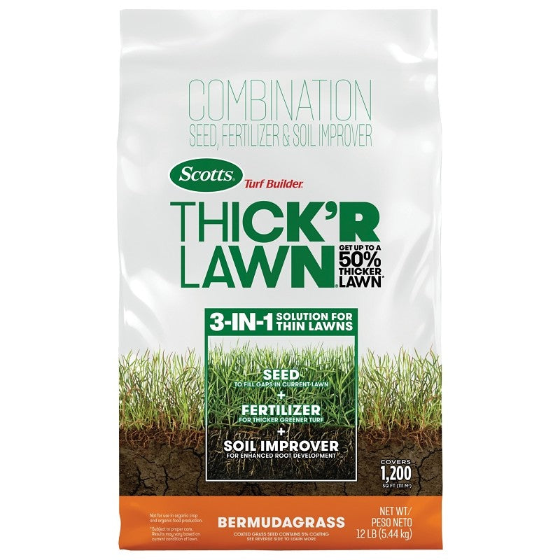 Scotts 30177 Thick'R Lawn Bermuda Grass Seed, 12 lb Bag