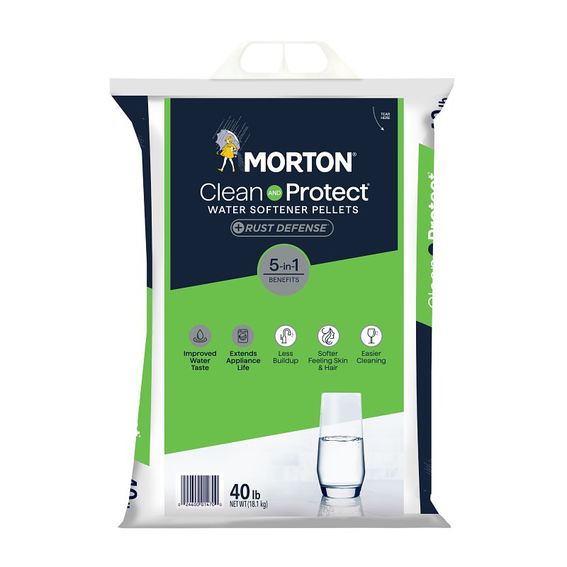 Morton F124700000G Water Softener Salt, Pellet, 40 lb, Bag