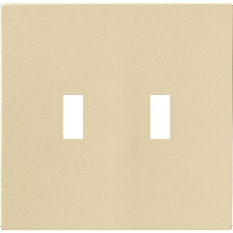 Eaton Wiring Devices PJS2V Wallplate, Mid-Size, 4-7/8 in L, 4.94 in W, 2-Gang, Polycarbonate, Ivory, High-Gloss