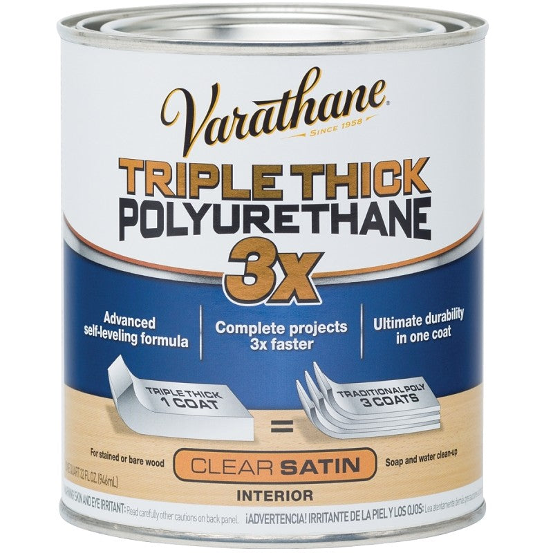 Varathane 284473 Polyurethane, Oil Base, Clear, Liquid, 1 qt Can, Interior (Pack of 2)