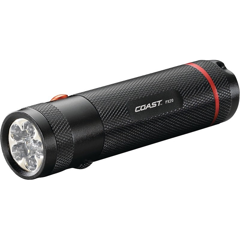 Coast 19286 Dual Color Flashlight, AAA Battery, Alkaline Battery, LED Lamp, 315 Lumens, Bulls-Eye Spot Beam, Black